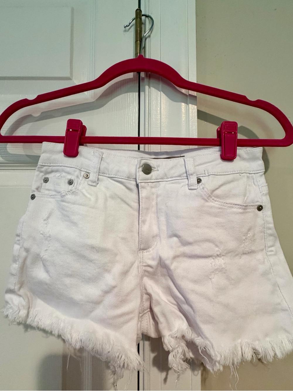 Tractr Girls Size 12 White Distressed Denim Shorts | Nordstrom | EUC